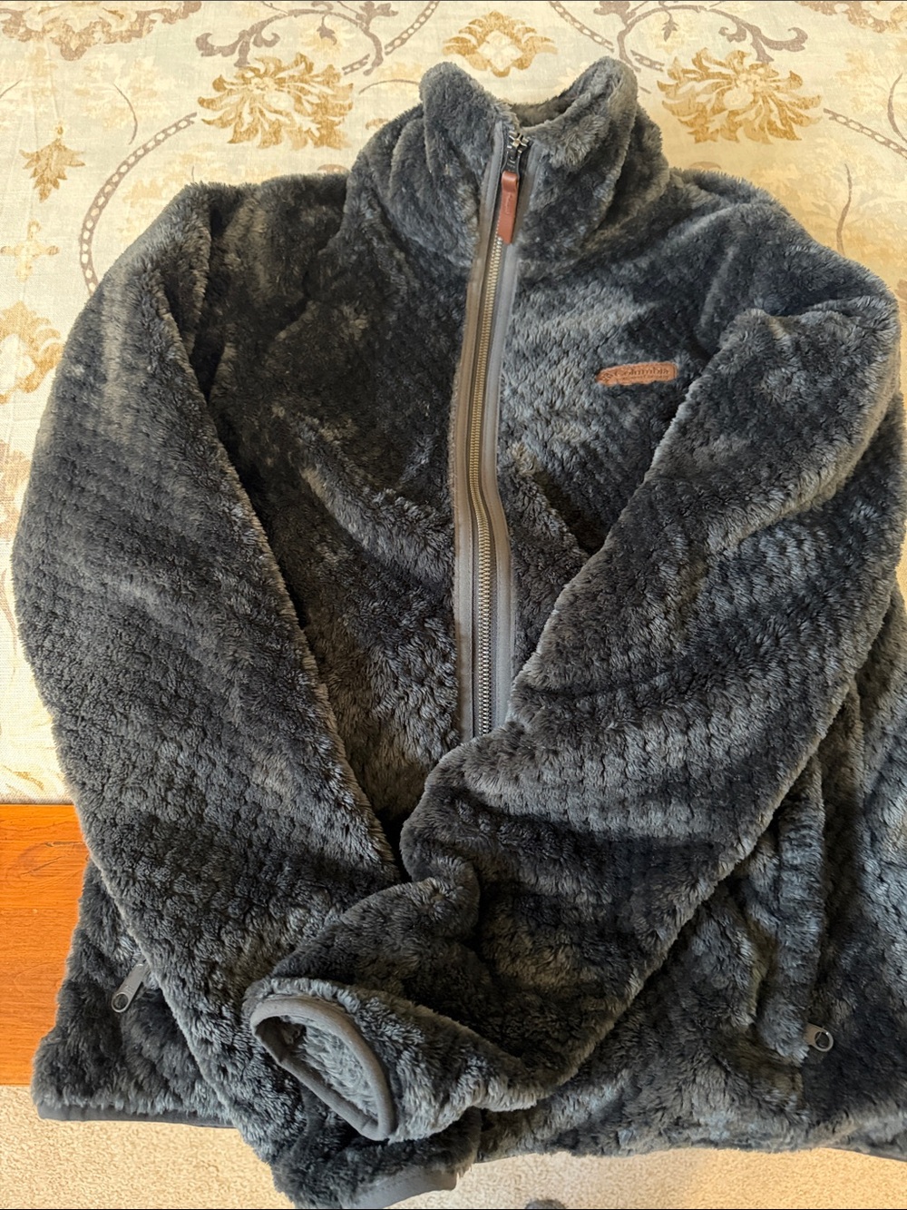 Columbia Charcoal Plush Zip-Up Teddy Jacket